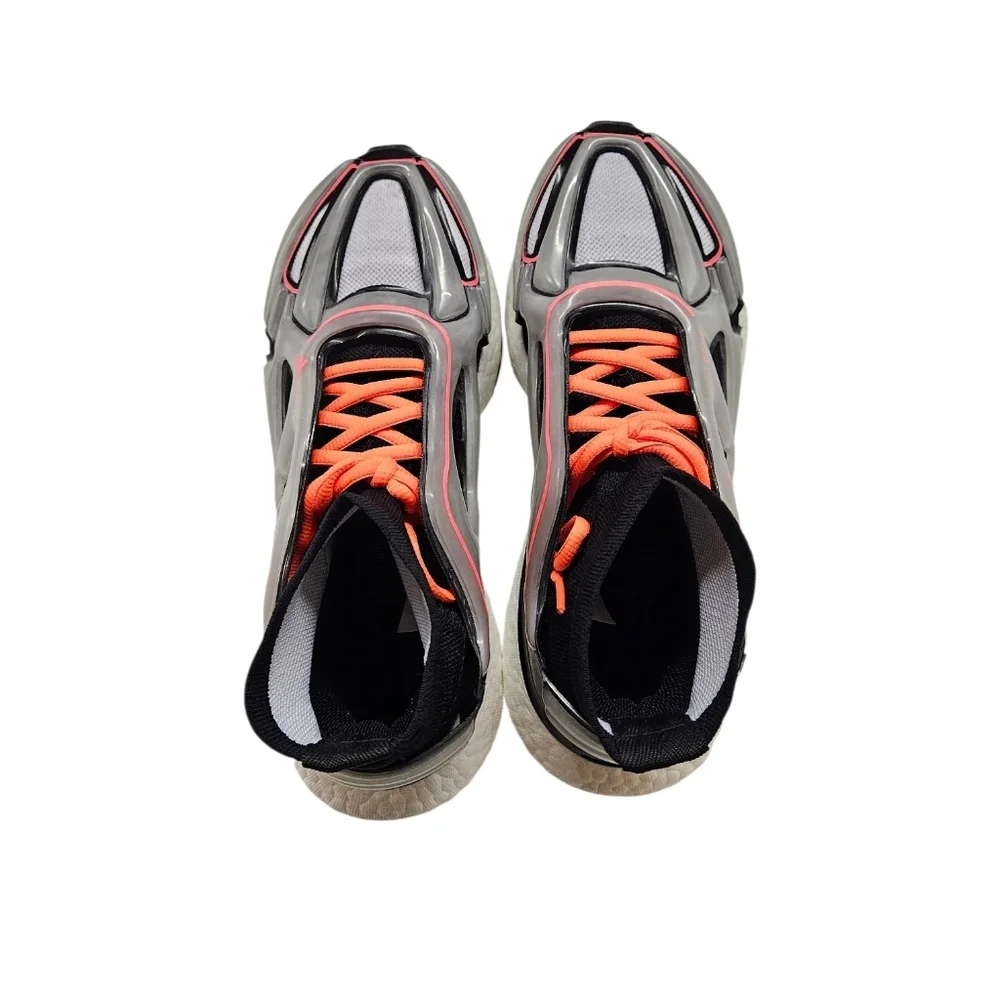 adidas Women's Black Gray White Sneakers with Orange Laces